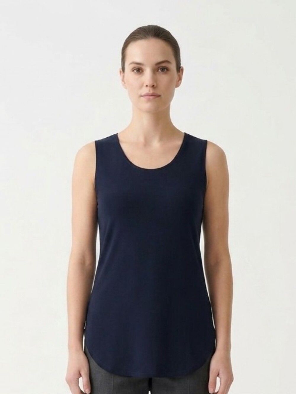 ​Joseph Ribkoff Navy Blue Sleeveless Tank Top Size 8 Polished Classic Basic